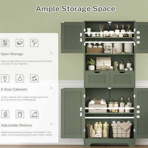 TEENFON Tall Bathroom Storage Cabinet - Image 4