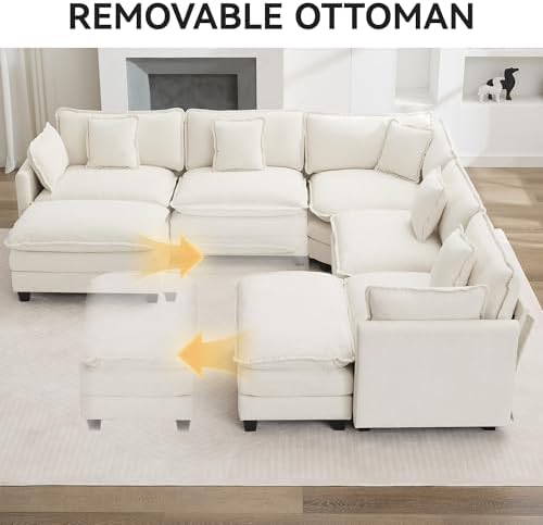 113'' V Shaped Sectional Cloud Couch, Modular Sofas - Image 6