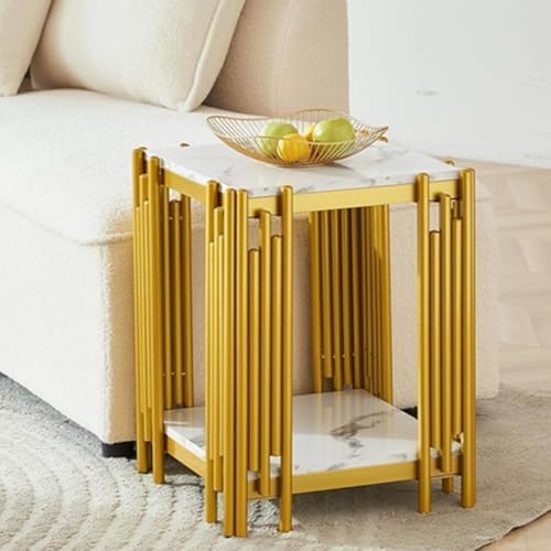 White Marble Coffee Table Set of 4, Faux Marble Coffee Tables, Luxury 4 Piece - Image 7