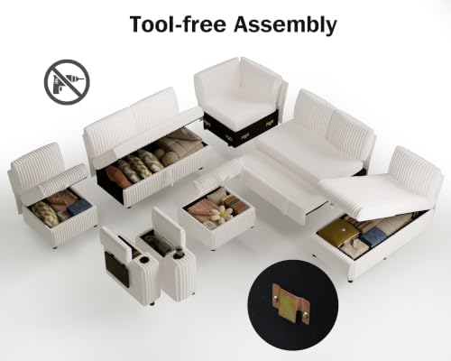 WEUP 130" Modular Sectional Sleeper Sofa - Image 3