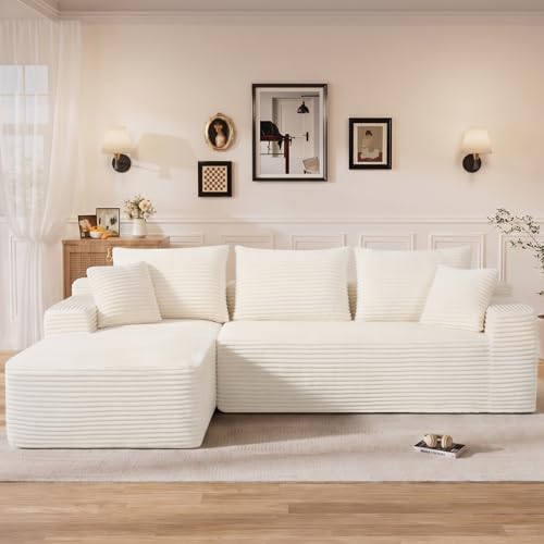 108" L Shaped Cloud Boneless Sectional Couches by Unknown