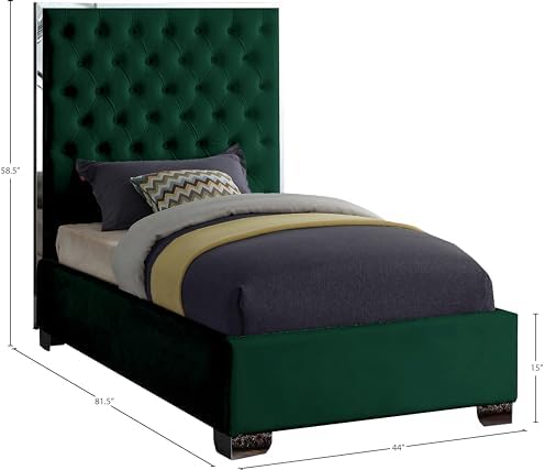 Meridian Furniture Lexi Collection Modern | Contemporary Velvet Upholstered Bed - Image 3