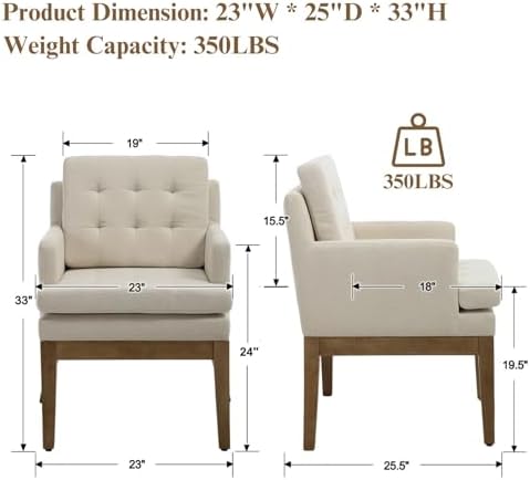 Upholstered Tufted Dining Chairs - Image 2