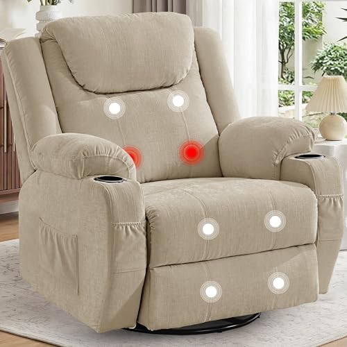 Korser Oversized Recliner Chair, 360° Swivel Recliner by KORSER