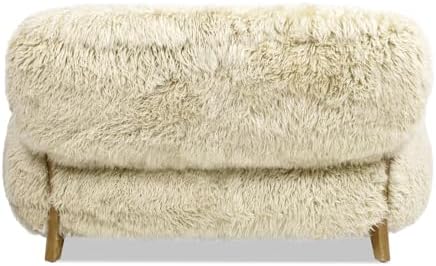 Jennifer Taylor Home Enchante 52.5" New Zealand Sheepskin Accent Loveseat Taupe - Image 6