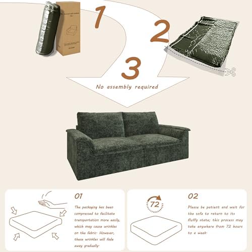 EASE MOOSE Boneless Couches for Living Room, Modular Loveseat Sofa - Image 3