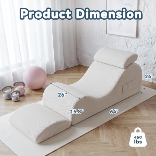 Convertible Yoga Chair Lounge for Adults, Ergonomic Foam Chaise Lounge Chair - Image 2