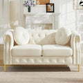 60.5" Velvet Chesterfield Loveseat Sofa by Kolavess