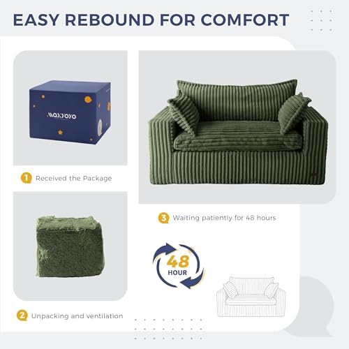 MAXYOYO Boneless Couch, 59-Inch Couch in a Box, Deep Loveseat - Image 6
