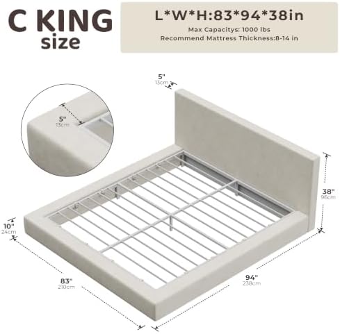 RECCI AirFrame California King Upholstered Bed Frame - Image 2