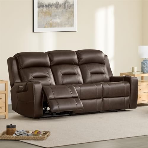 Watson & Whitely Genuine Leather Power Reclining Sofa & Loveseat Set - Image 3