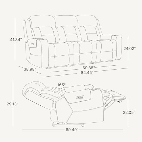 Watson & Whitely Genuine Leather Lay Flat Power Reclining Sofa - Image 2