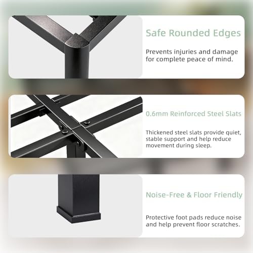 Full Bed Frame, 18 Inch Heavy Duty Steel Platform, Noise-Free - Image 6