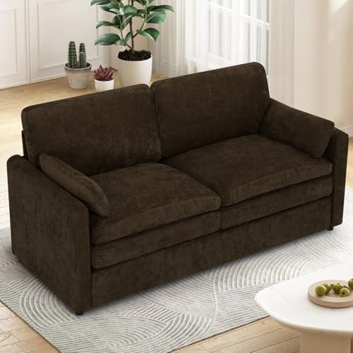 69” Chenille Love seat Sofa w/Arm Pillows - Image 3