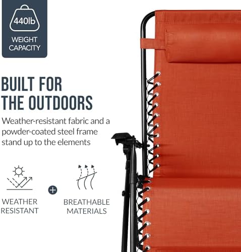 Best Choice Products Set of 2 Extra Wide Zero Gravity Chair Recliner - Image 6