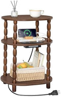 MaxSmeo Small Side Table with Charging Station, 3-Tier Small End Table with USB by MaxSmeo