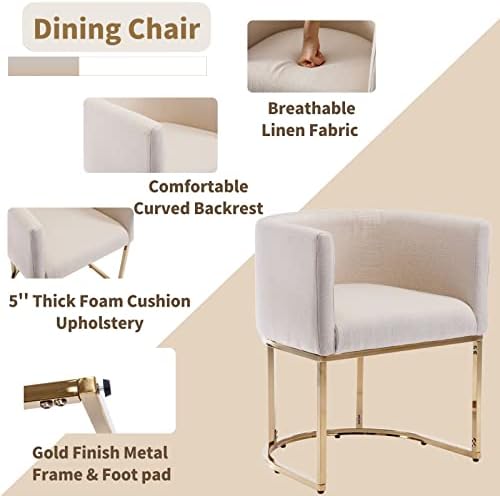 HNY Mid Century Modern Upholstered Barrel Dining Chairs - Image 4