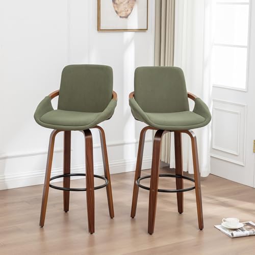 LUNLING 25.6" Counter Height Bar Stools Mid Century Modern Retro Bar Chairs - Image 2