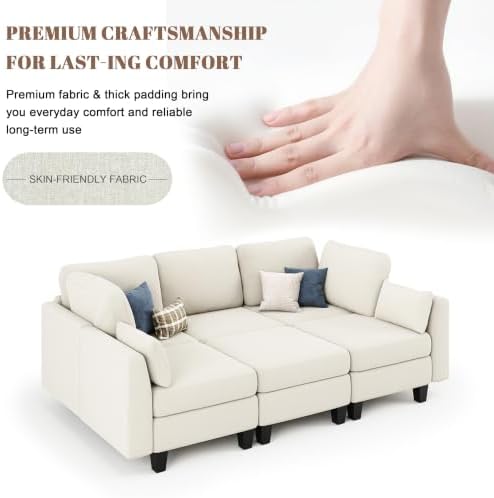 Sectional Sleeper Sofa, 6 Seaters Modular Sleeper Sofa Couch - Image 6