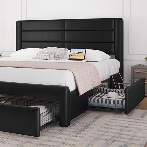 Yaheetech King Upholstered Bed Frame - Image 3