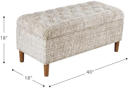 HomePop 40" Ainsley Button Tufted Storage Bench - Image 3
