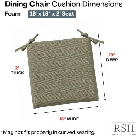 RSH DECOR Sunbrella Foam Chair Cushions Set of 2 | 18x18x2 | All-Weather Square - Image 3