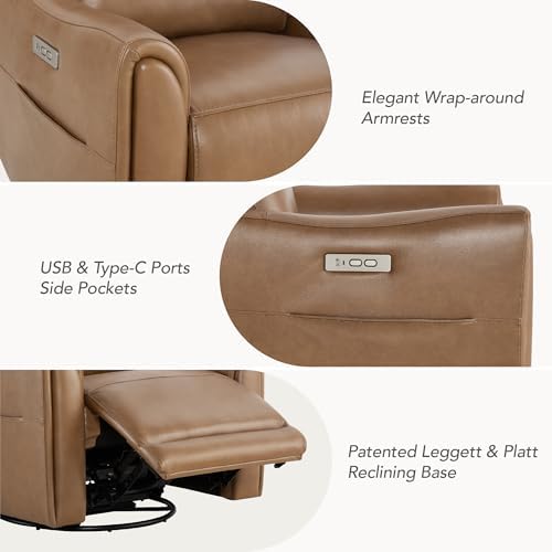 Watson & Whitely Power Recliner Chairs, Genuine Leather Saddle - Image 5