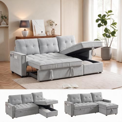 71" L Shaped Queen Pull Out Sofa Bed by Outdoorchairs
