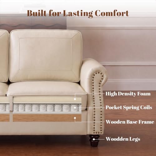 Kingfun Faux Leather Loveseat Sofa - Image 6