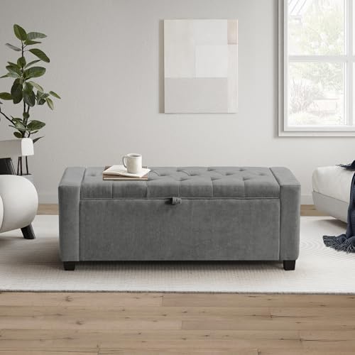 GRAINELL 42.13” Storage Ottoman Bench, Upholstered Tufted Bedroom Bench by Unknown