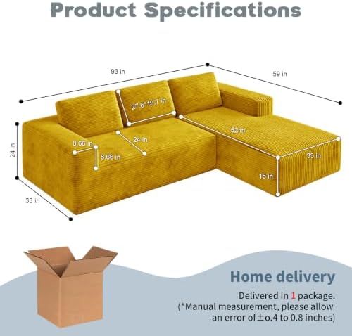 93" L-Shaped Modular Sectional Sofa - Image 2