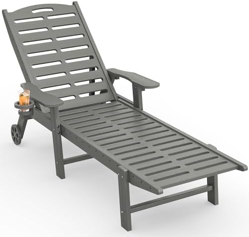 Ciokea Outdoor Chaise Lounge Chair, 5-Position Adjustable by CIOKEA