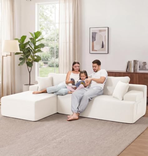 Hobestluk Boneless Couches Modular Sectional Sofa L-Shape Oversized Chaise - Image 3