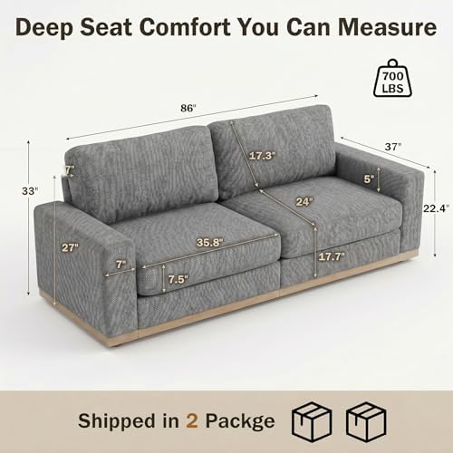 Sunny Heart 86" Modern Loveseat Sofa - Image 2