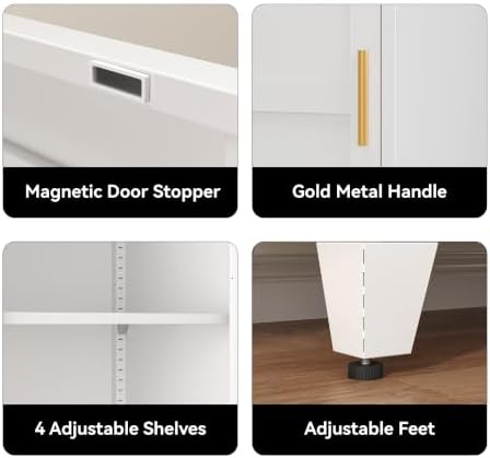 COFaR 67" Tall Metal Pantry Cabinet, Slim Freestanding Cupboard - Image 6