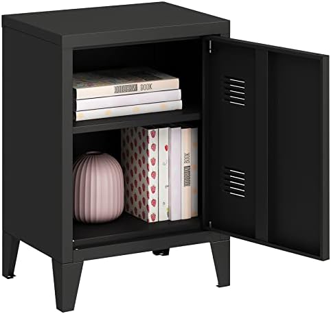 MIOCASA Metal Nightstand Modern End Side Table Steel Bedside Storage Cabinet - Image 5