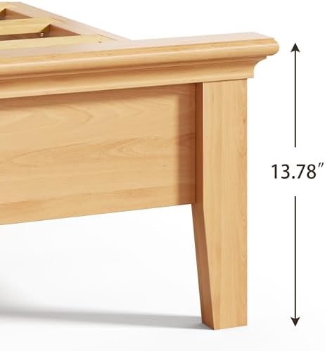 Lifezone Wood Queen Bed, Solid Wood Bed - Image 2