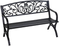FDW | 50" Outdoor Garden Bench | Black | 485lbs Load Capacity by FDW