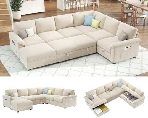 AMERLIFE 104" Sofa Bed, Sectional Sleeper Sofa by AMERLIFE