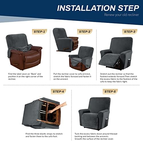 Asnomy Stretch Recliner Chair Covers - Image 7