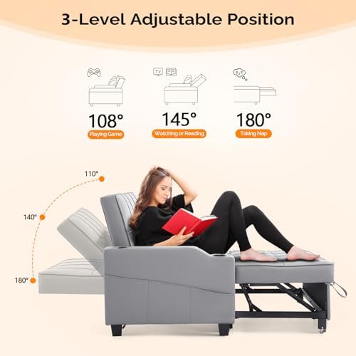 VINGLI Convertible Loveseat Sleeper Sofa Bed, Pullout Couch - Image 6