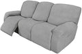 Easy-Going 8 Pieces Recliner Couch Stretch Sofa Slipcover Light Gray by Easy-Going