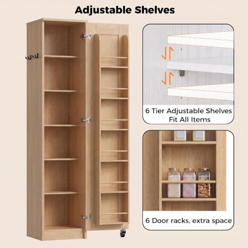 IRONCK Narrow Kitchen Pantry Cabinet, Slim - Image 4