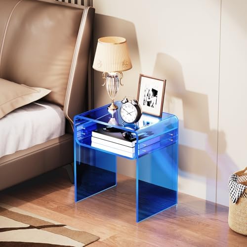 Clear Acrylic End Table 2-Tier Bedside nightstand - Image 4