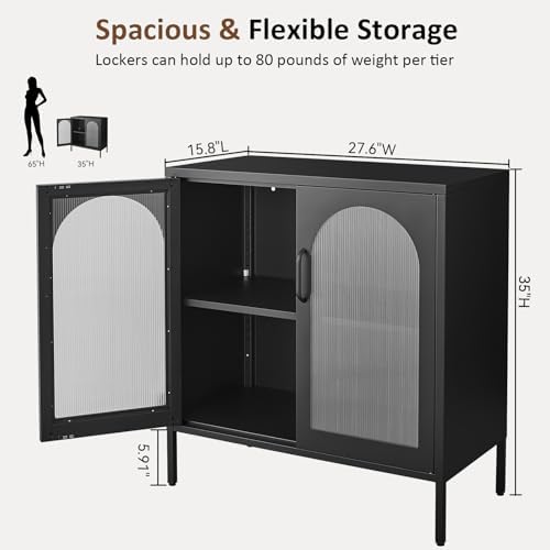 Buffet Cabinet, Modern Industrial Style Sideboard Buffet Cabinet, - Image 3