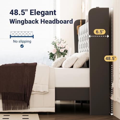 Allewie Full Bed Frame, Storage Headboard & Charging Station - Image 6