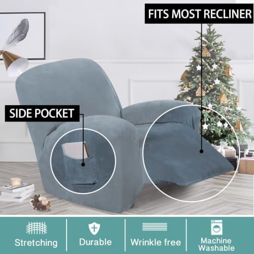 Turquoize Velvet Recliner Covers - Image 2
