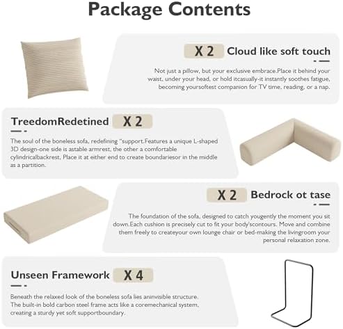 59in Boneless Couch Convertible Futon Sofa Bed Queen - Image 5