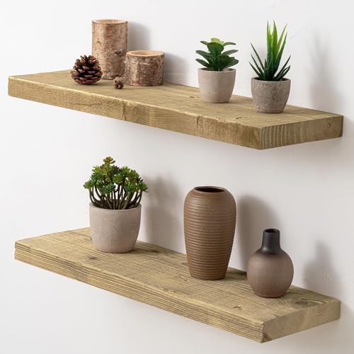 Acovy 24/30/36/40/48/55/72" Unfinished Solid Reclaimed Wood Floating Shelves by Acovy