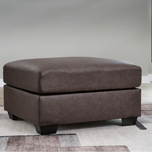 Signature Design by Ashley Oversized Square Faux Leather Ottoman - Image 2